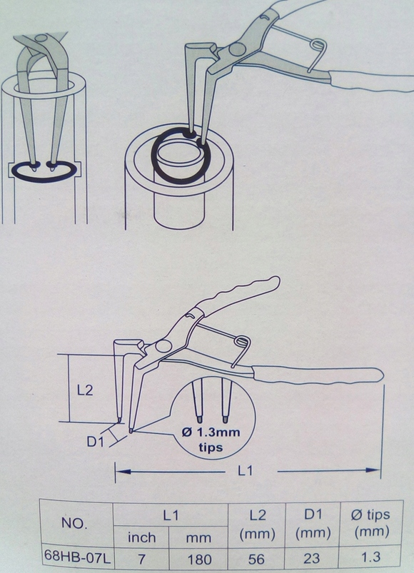 SZCZYPCE do PIERŚCIENI SEGERA DŁUGIE 56MM DO ZACISKÓW KING TONY 68HB-07L EAN (GTIN) 4712755811331