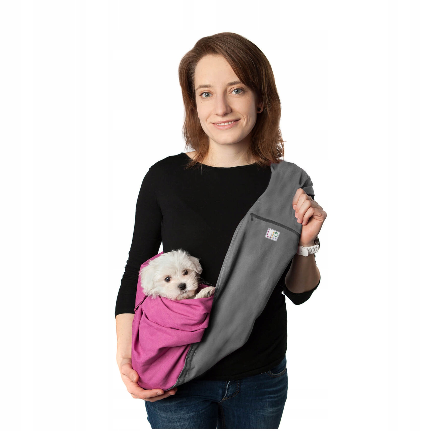 Levně Taška Pro Psa, nosítko LileTink Pinki. Velikost M (od 3 do 8 kg)