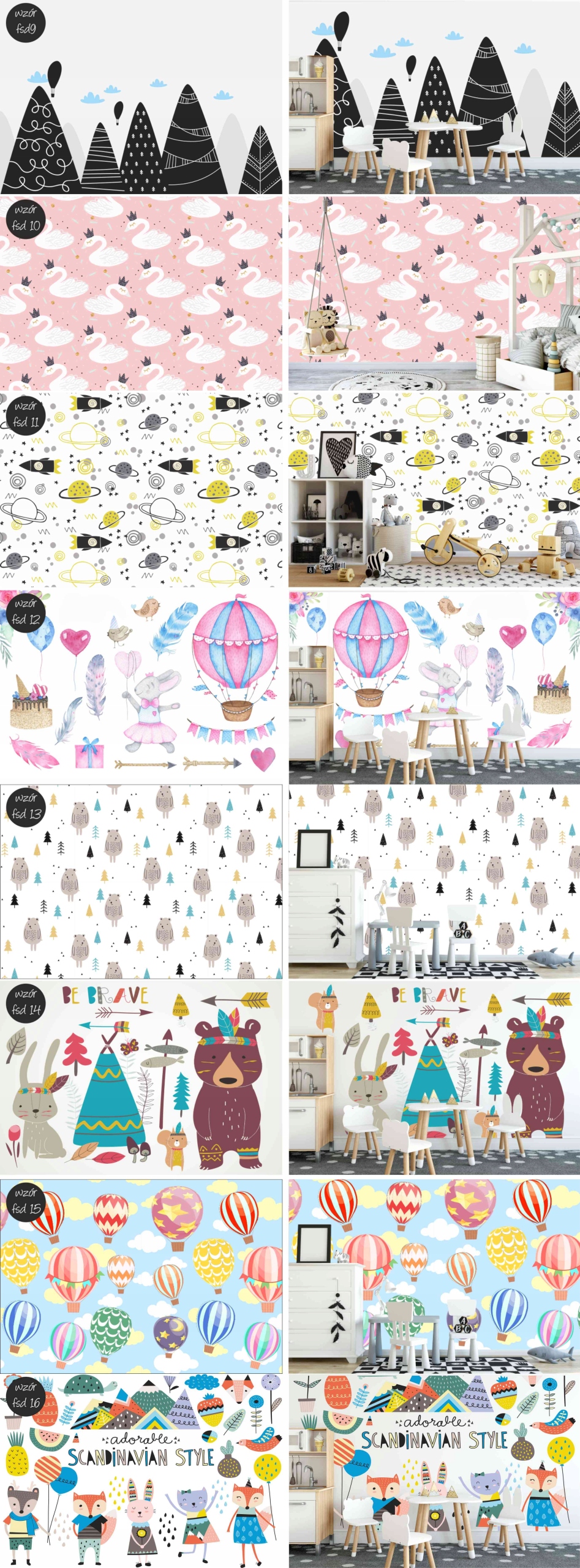 Fototapeta dekoracyjna dla dzieci LAS ZWIERZĘTA W LESIE MIŚ JAK MALOWANE Płeć chłopcy dziewczynki