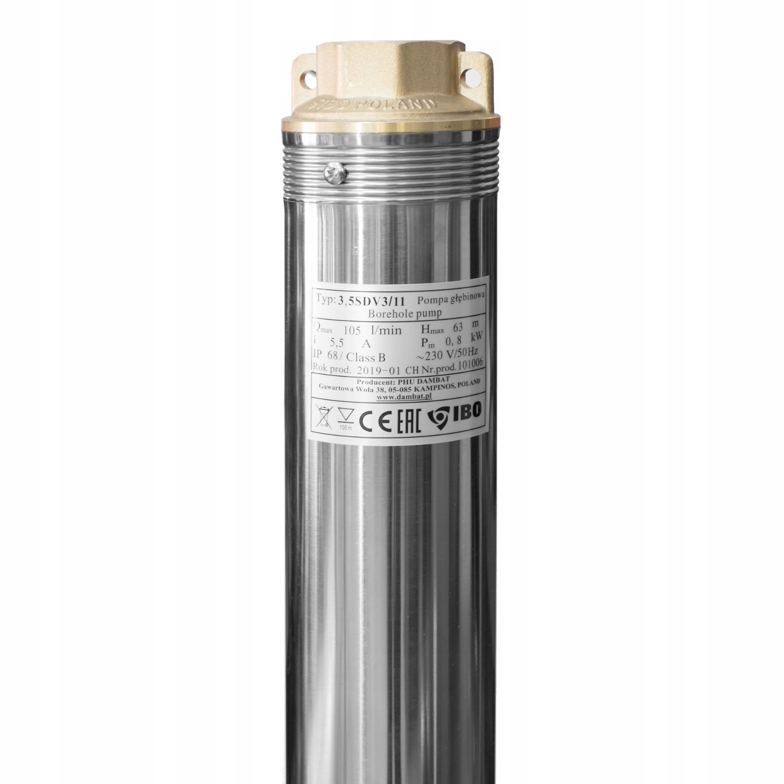 Pompa głębinowa SDV 3/11 antypiaskowa IBO DAMBAT