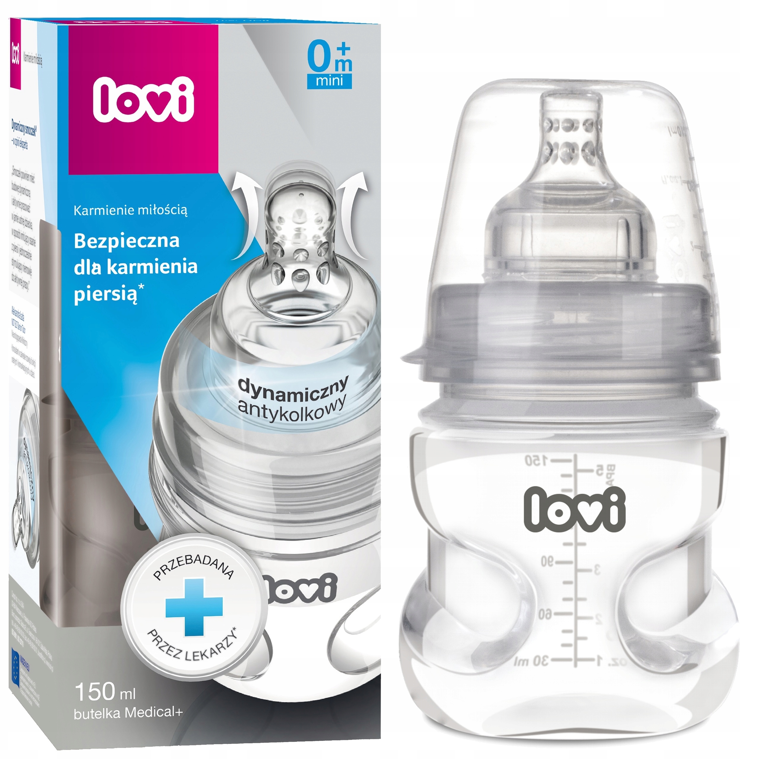 

Lovi Butelka Medical+ 150ML SUPERvent Smoczek 0m+