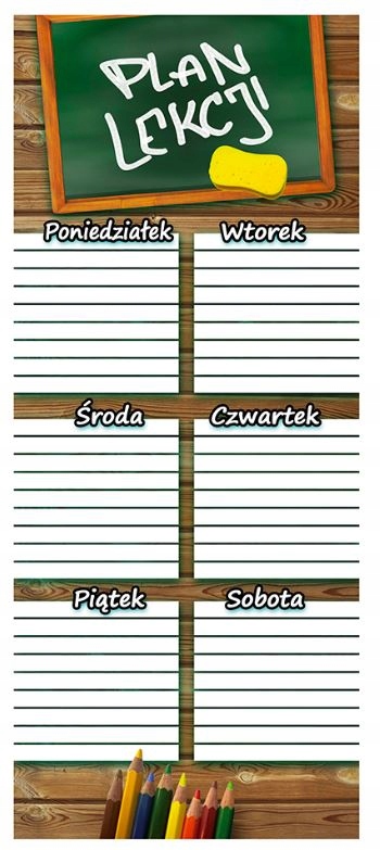 Plan lekcji dwustronny papierowy