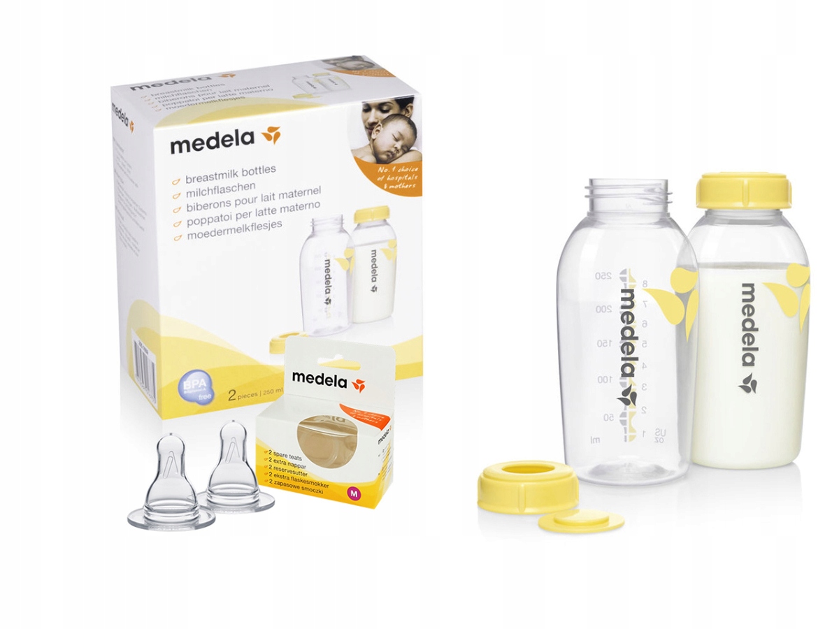 Medela 2x Бутылка 250 мл В Корм + 2x Соска М