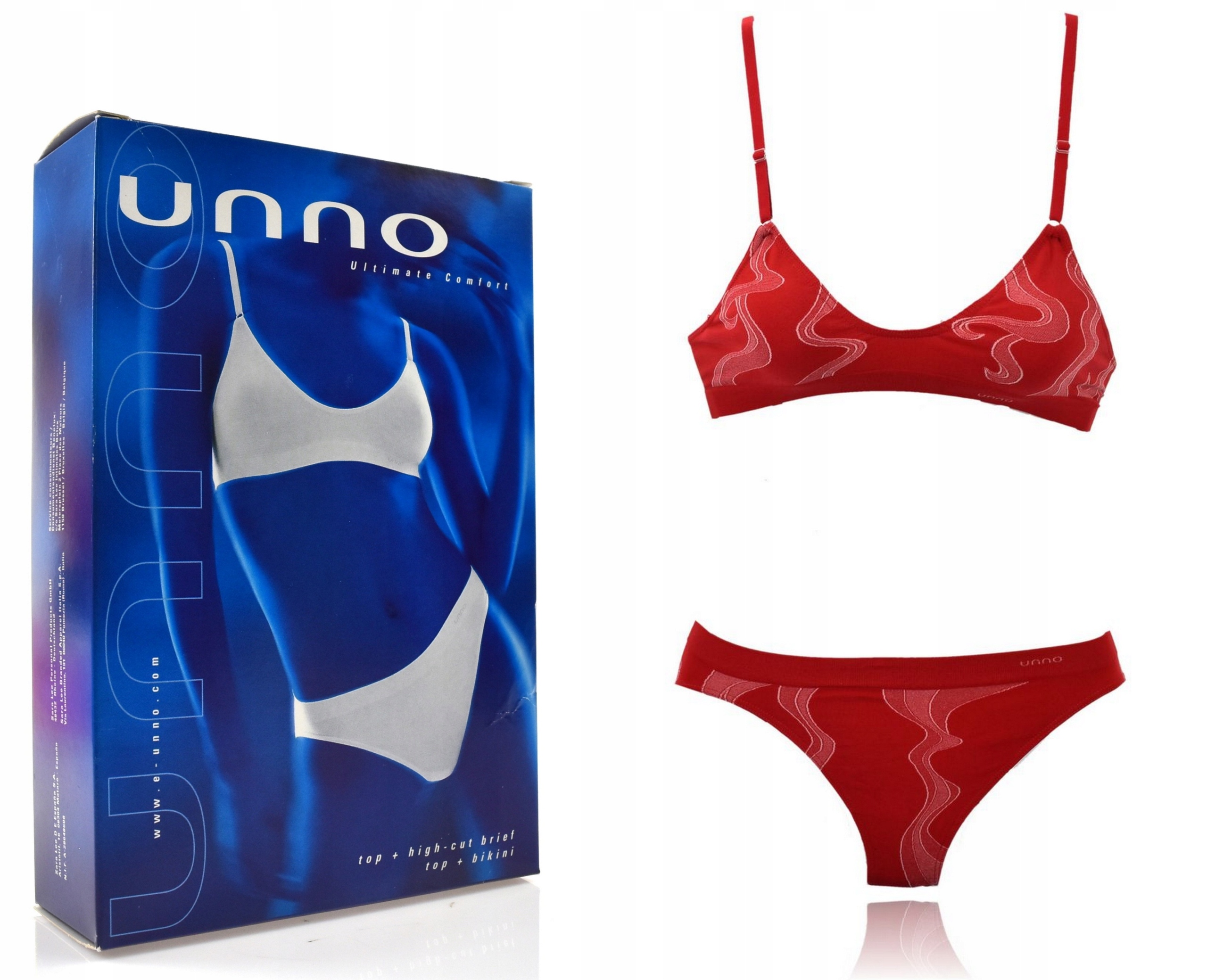 

Unno sport komplet stanik miękki top M/L +majtki M