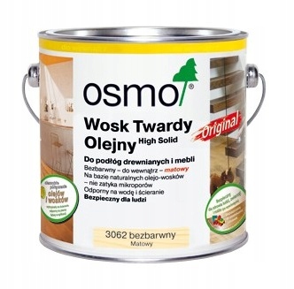 OLEJ OSMO 3062 WOSK TWARDY OLEJNY Matowy 0,125l