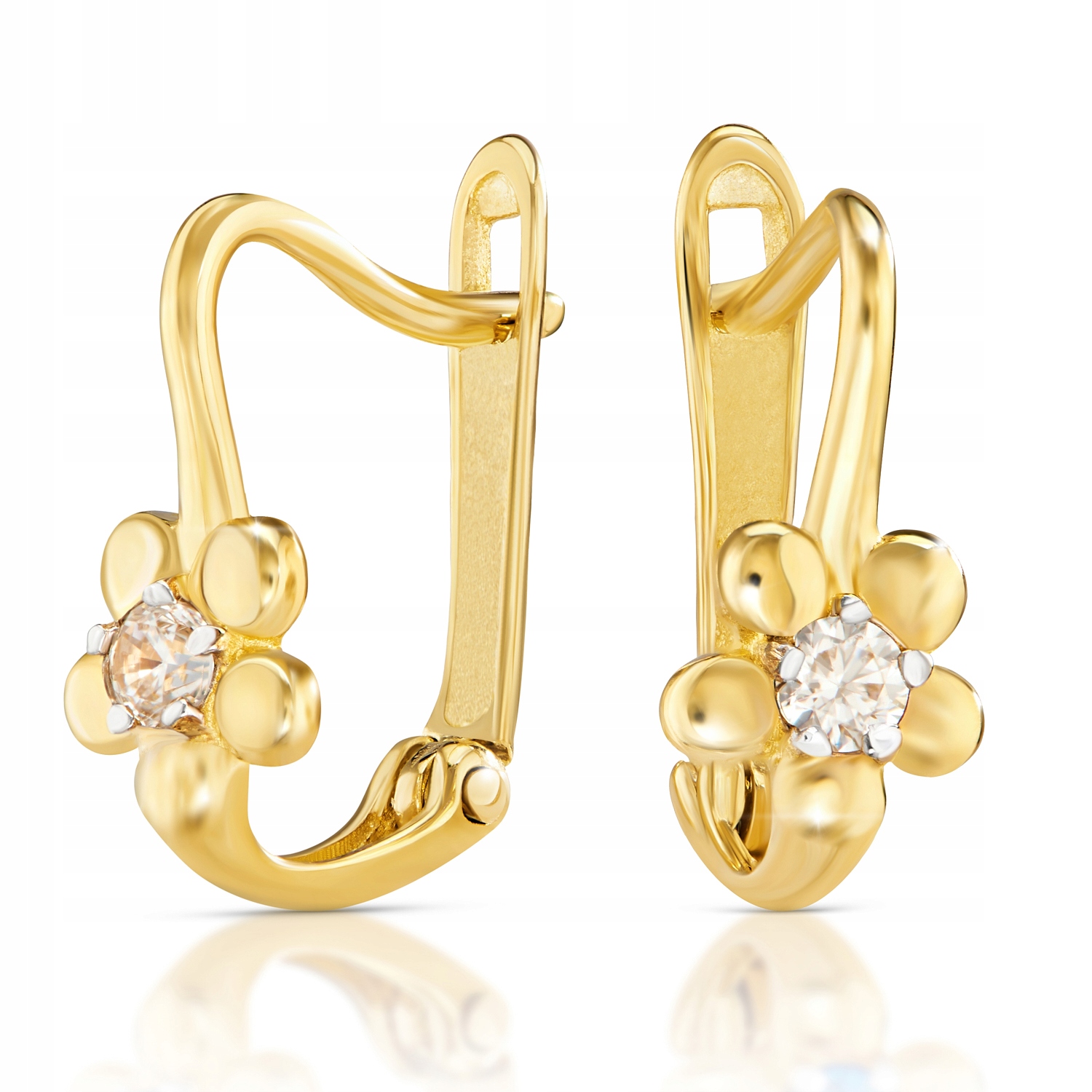 ZŁOTE KOLCZYKI Z CYRKONIAMI ZŁOTO 585 14K 2374-3