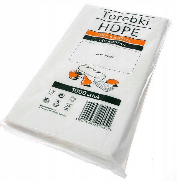 

Woreczki Torebki Hdpe 18x35 Foliowe 10 op.