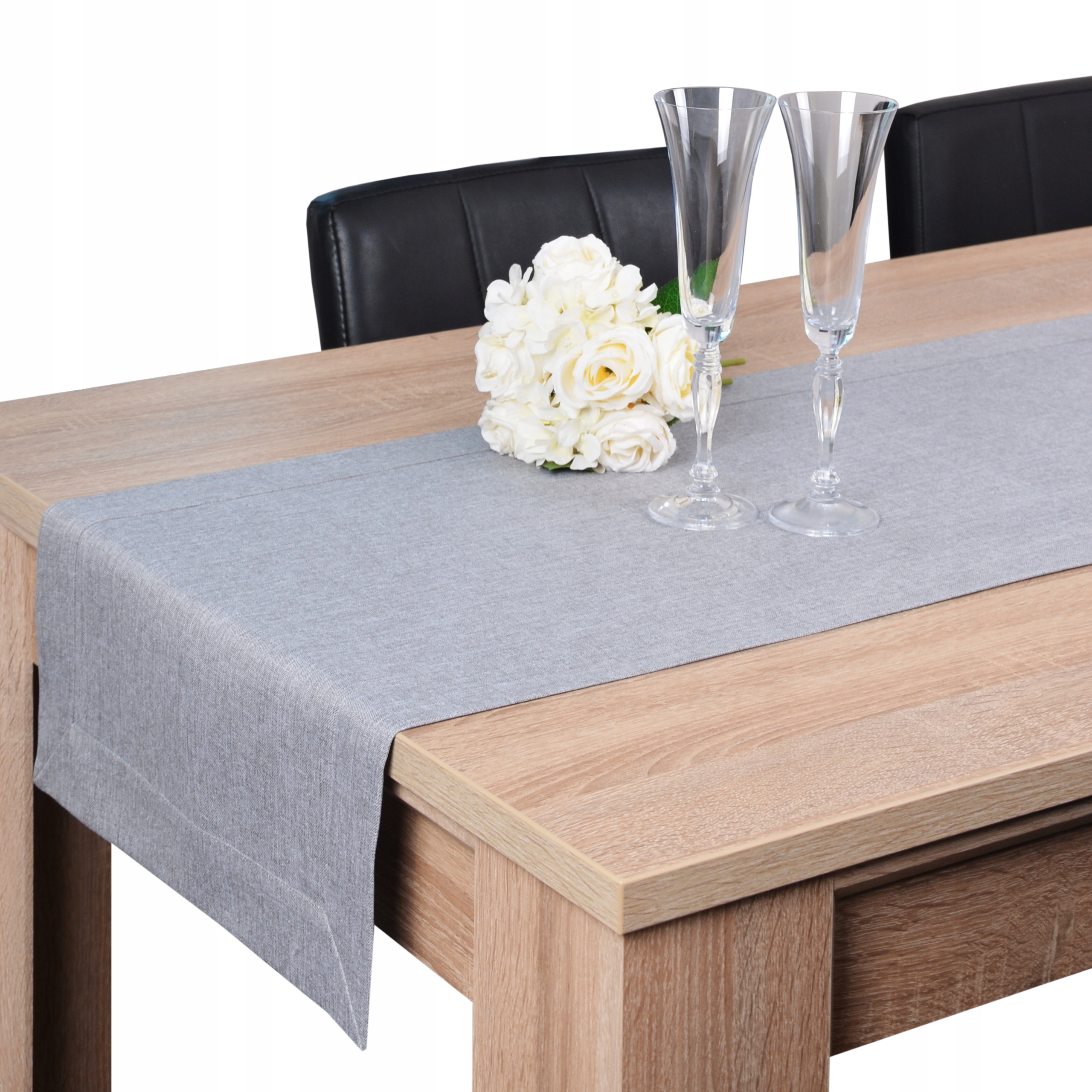 bieżnik na stół PANAMA 40x120 plamoodporny pas szary