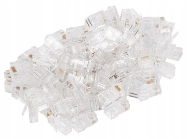 

100 szt Końcówki Wtyk RJ45 Utp Kat 5e linka i drut