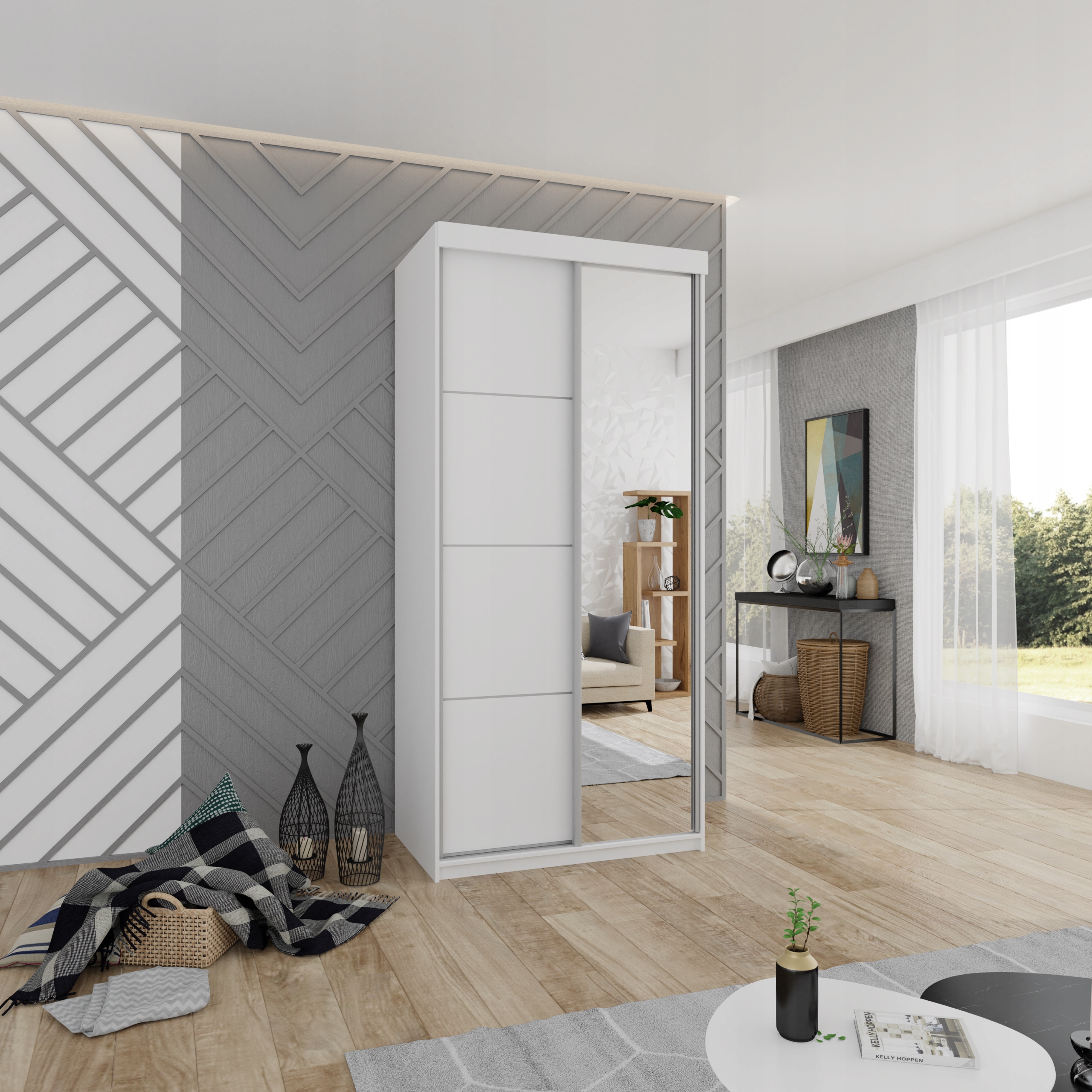 Szafa przesuwna BARCELONA PLUS B-23 100 Biała Marka Kier