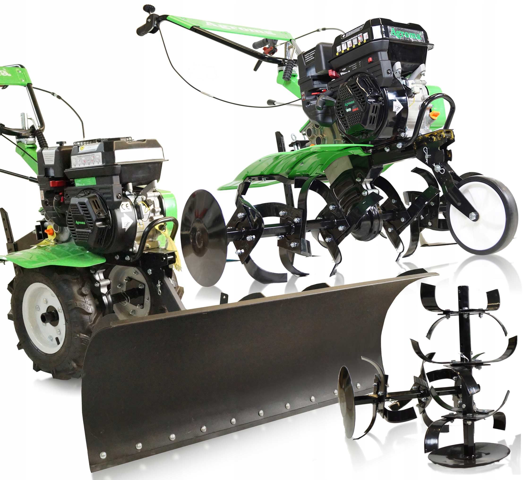 CIĄGNIK Glebogryzarka AGROMA T7080L3G+PŁUG ŚNIEŻNY
