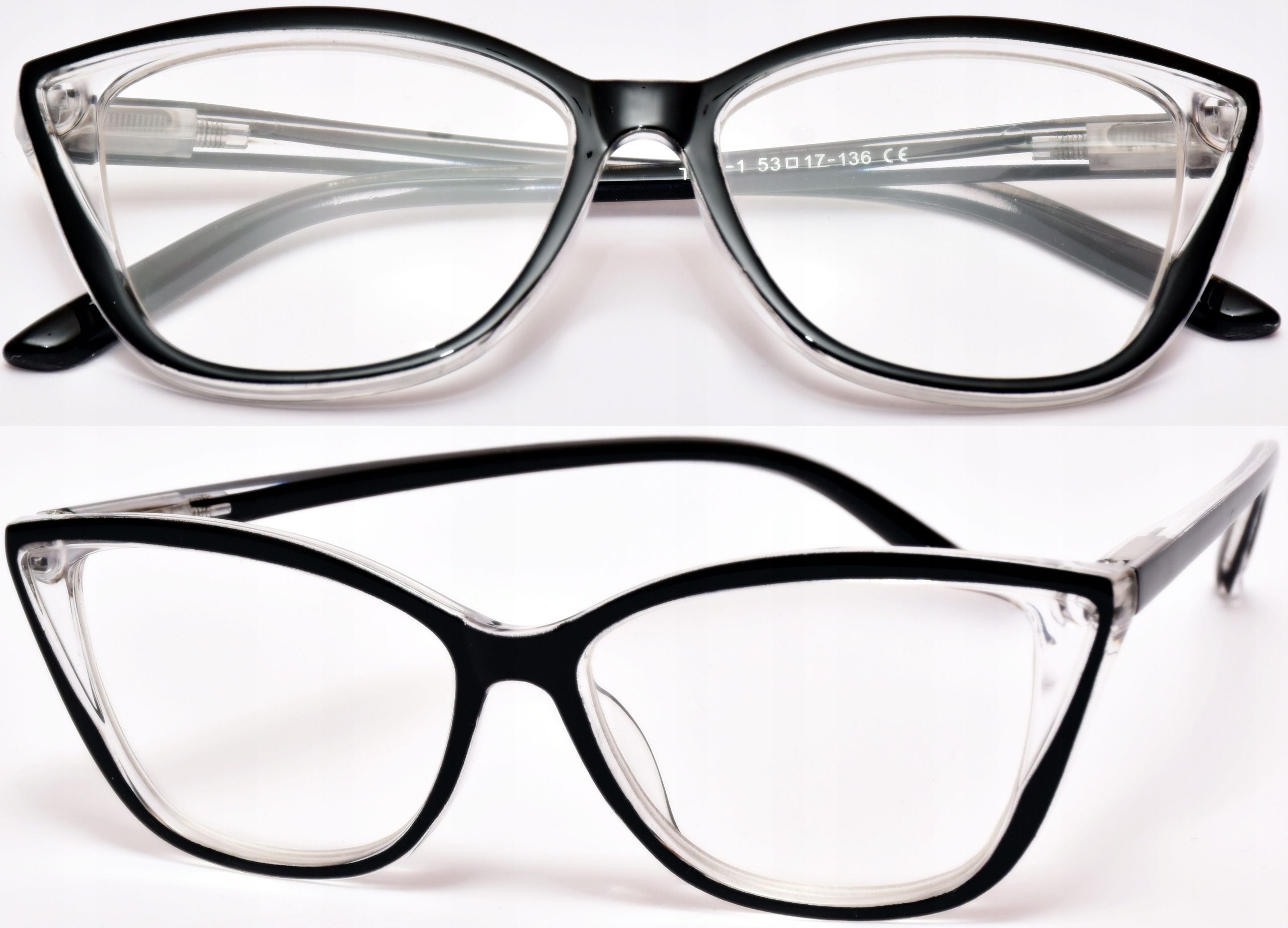 

Okulary Korekcyjne Minusy Kocie Oczy -0,5 Do -4,5