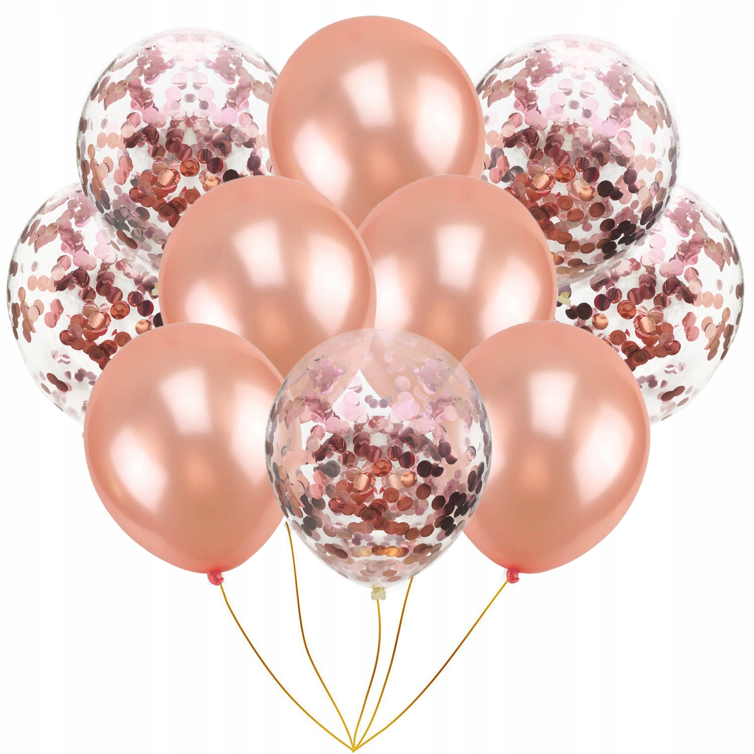 

Balony Transparente z Konfetti i Rose Gold 10szt