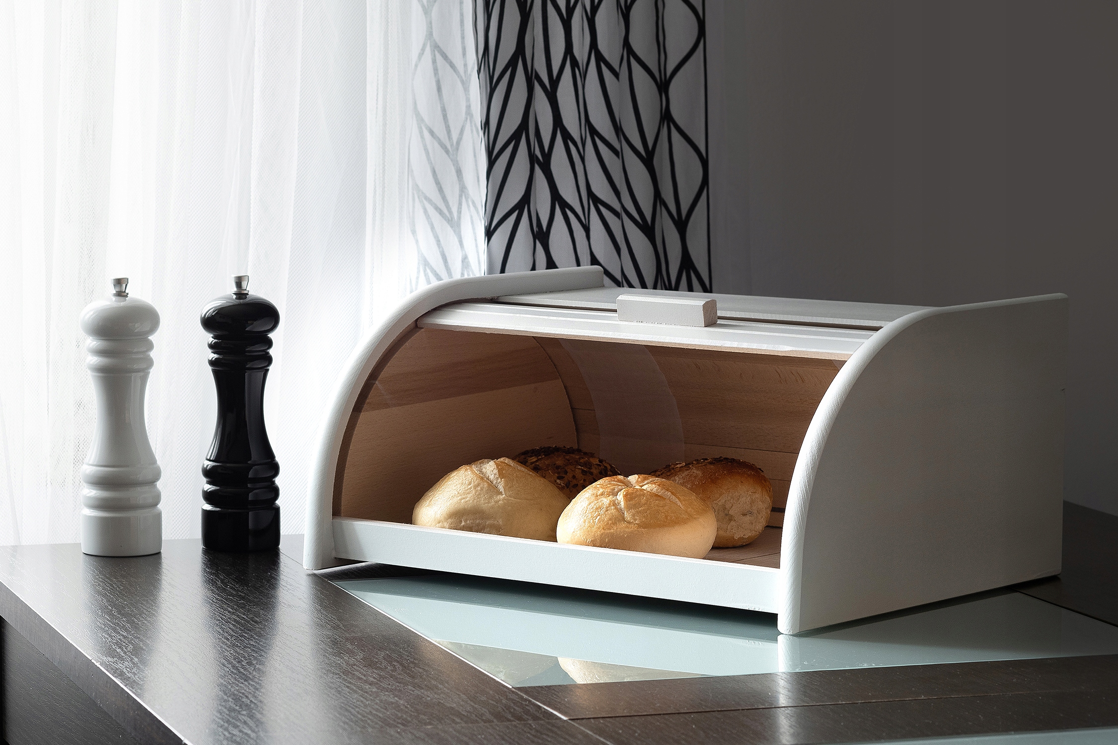 BIAŁY CHLEBAK POJEMNIK NA PIECZYWO CHLEB DREWNIANY Marka inna