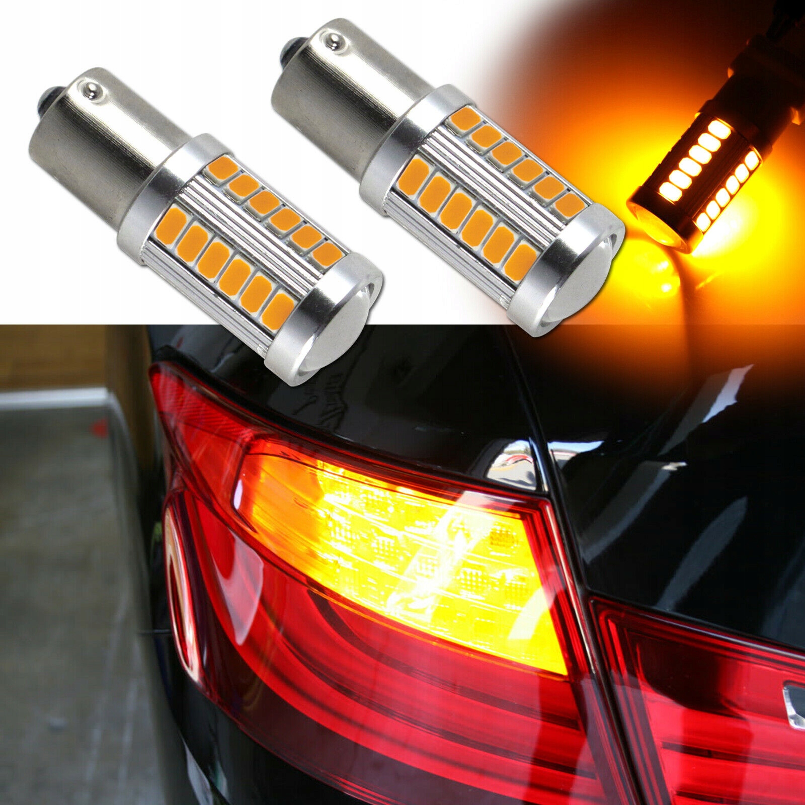 

Led Żarówka P21W BA15S W Kierunkowskaz Żółte