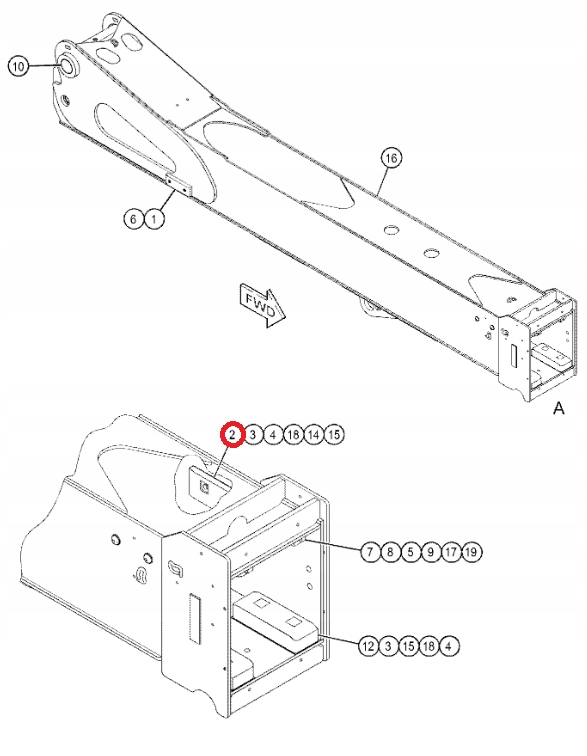 СКОЛЬЗЯЩИЙ РЫЧАГ CAT TH337C TH417C 3237244