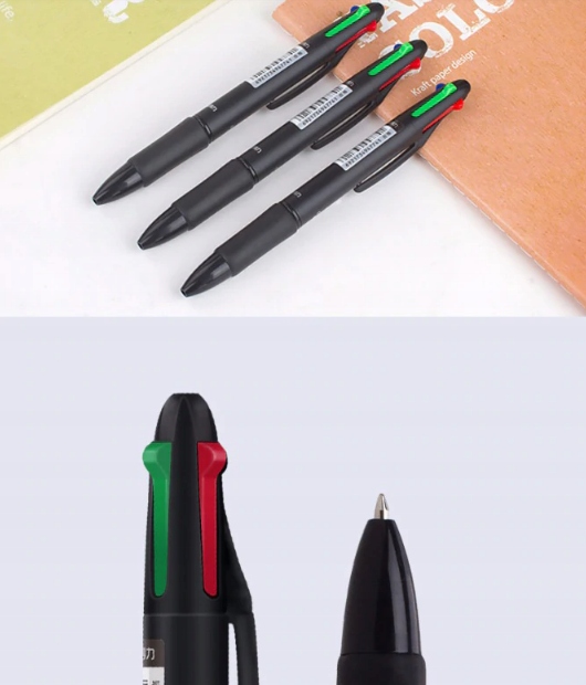 DŁUGOPIS CZTEROKOLOROWY WYGODNY UCHWYT KLIPS 0,7mm Rodzaj tradycyjny