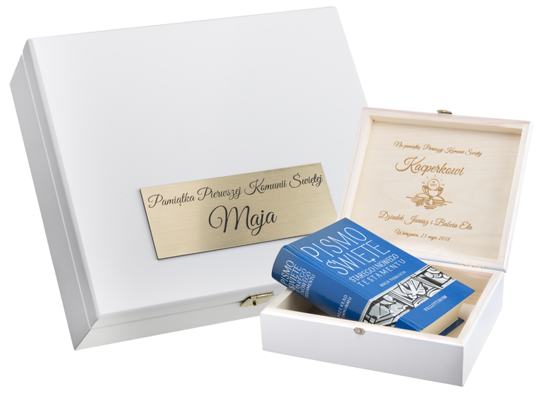 

Biblia Pismo Święte Komunia Chrzest Pudełko Grawer