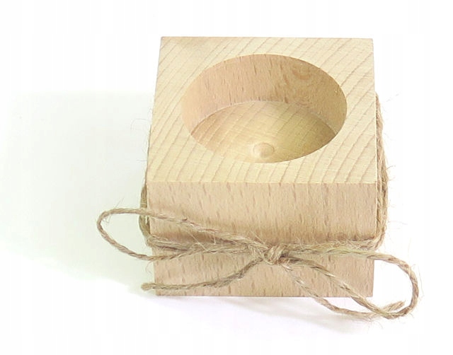 

Świecznik drewniany ozdoba Decoupage tealight AA74