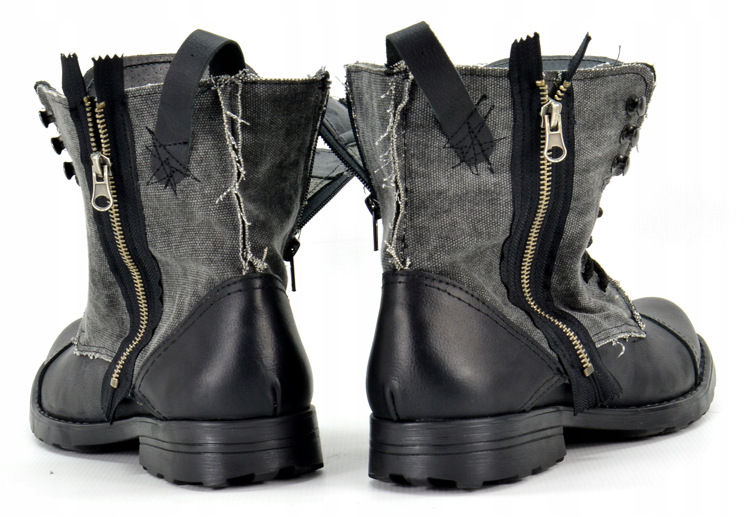 25 CZARNE militarne pojechane POLSKIE skóra 39 Model 25