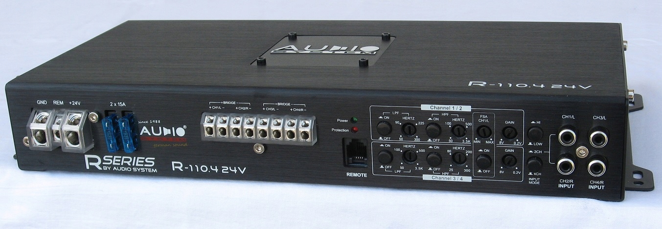 AUDIO SYSTEM R110.4 24V TIR CIĘŻARÓWKA AUTOBUS 4x 200W RMS BOGACTWO FILTRÓW Model R-110.4 24V