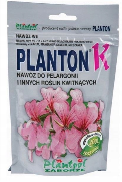 

Planton K 200g Nawóz Pelargonii Kwiatów Kwitnących