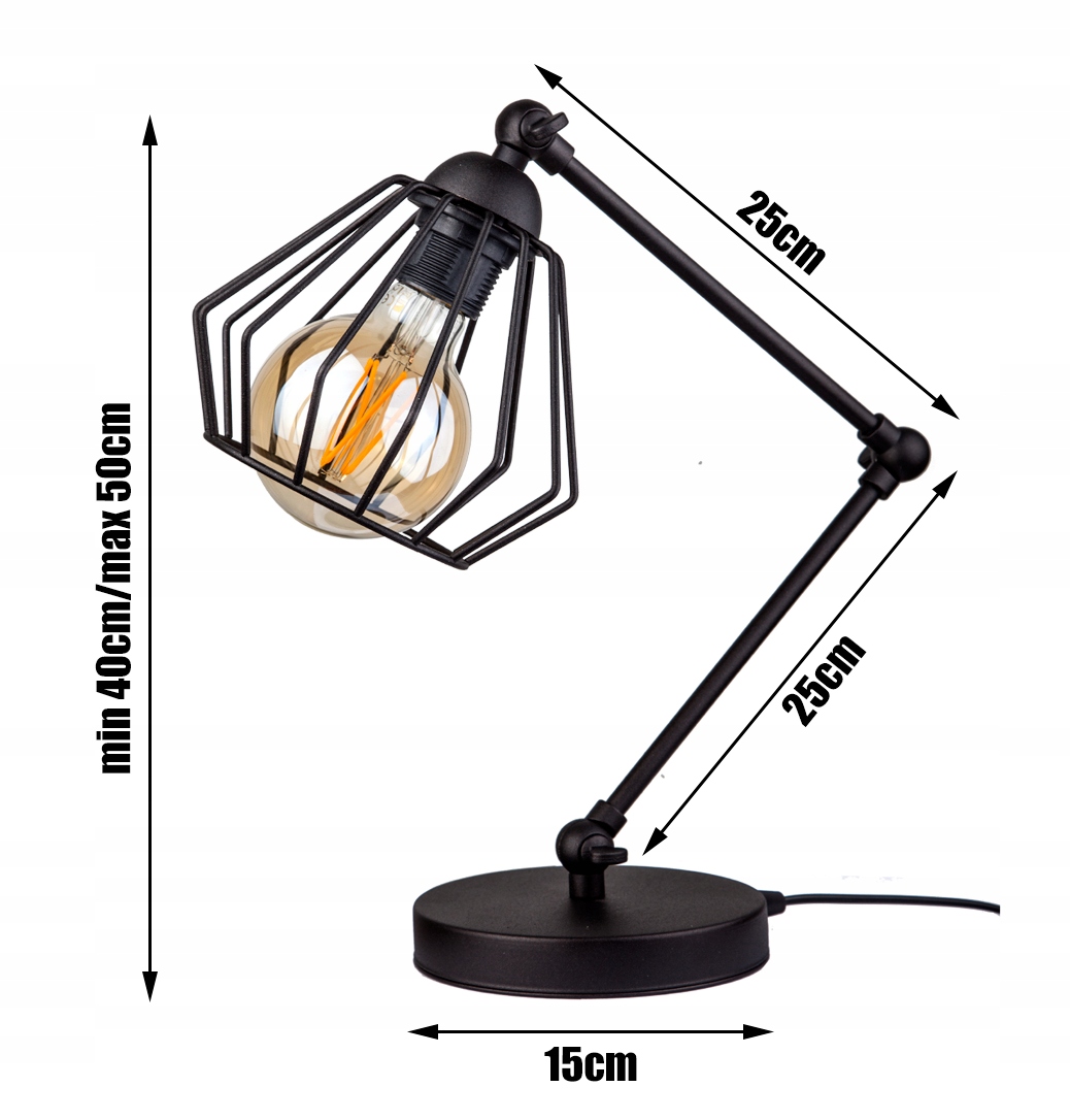 LAMPKA STOJĄCA BIURKOWA STOŁOWA DIAMENT LOFT RETRO Marka Glimex