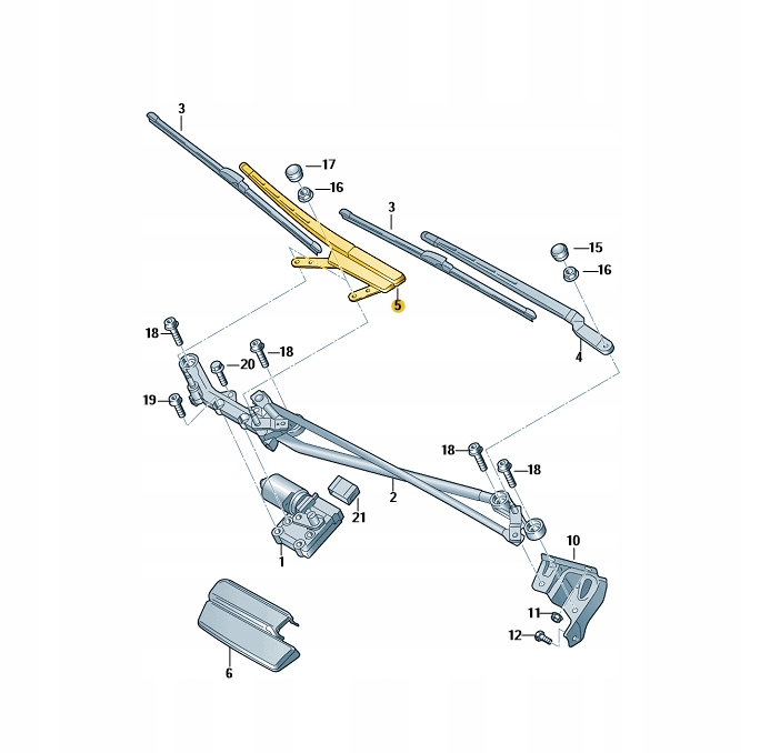 RAMIE WYCIERACZKI AUDI Q7 PRAWE PASAZERA ORYGINAL Installation side front right