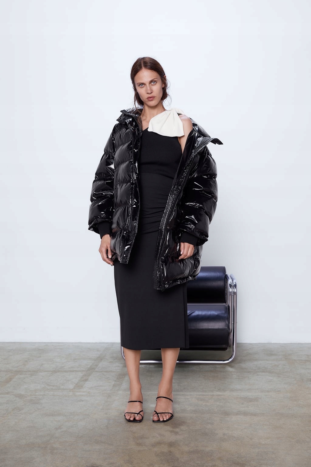 Zara kurtka pikowana z błyszczącym wykończeniem L Rozmiar 40