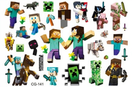 

Tatuaż naklejka 3D steve mini mine Zombi Herobrine
