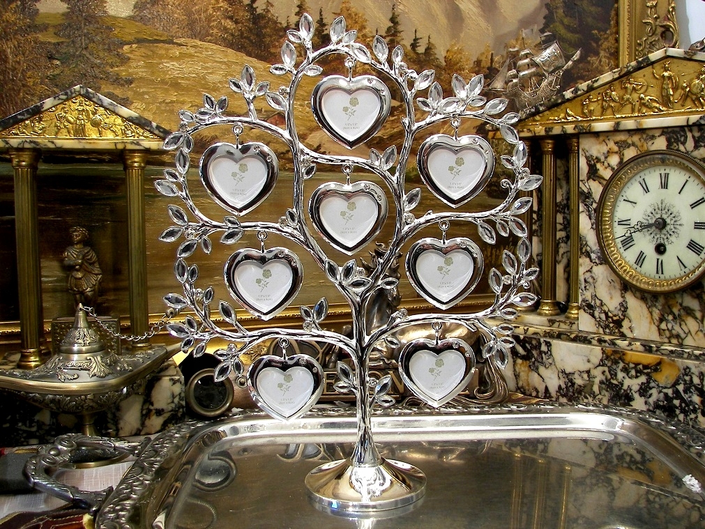 DRZEWKO KRYSZTAŁOWE SERDUSZKA RAMKI ZDJĘCIA GRAWER Długość 30 cm