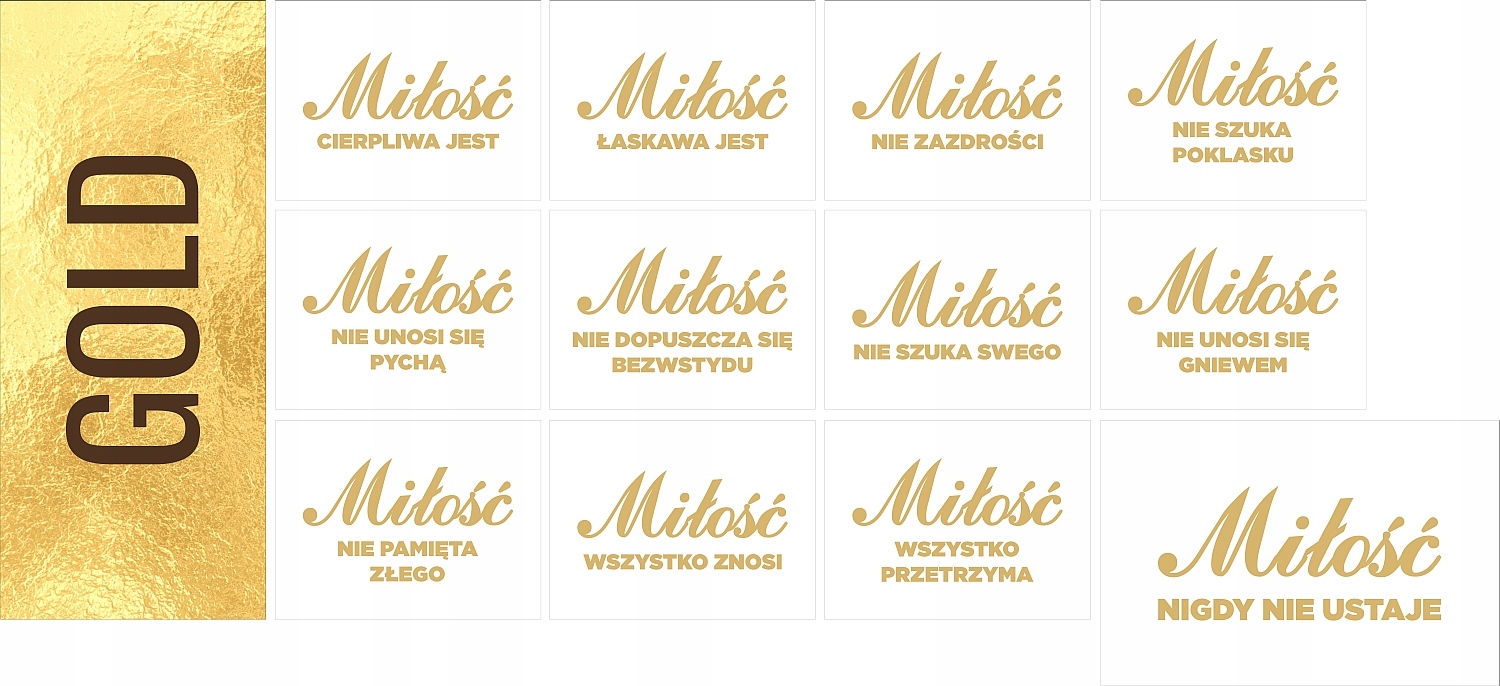 

Tabliczki Hymn O Miłości 40X30 i 60x40 złoto srebr