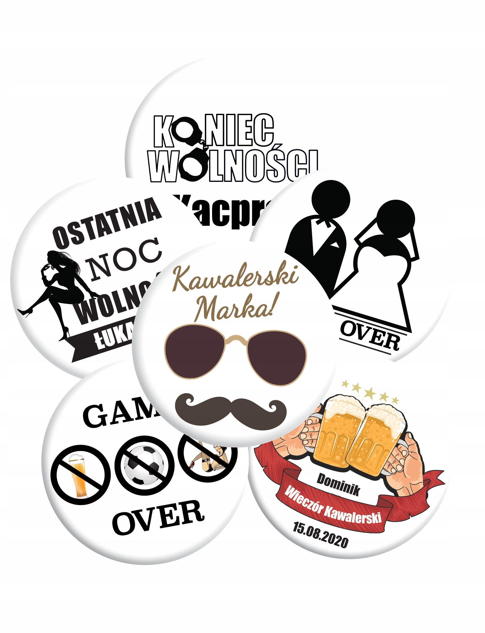 

Przypinka na Wieczór Kawalerski, panieński 56mm