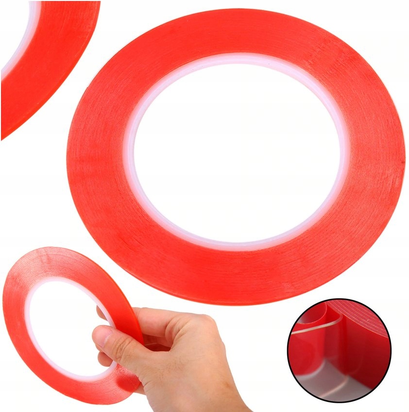 KLEJ MOCNA TAŚMA DWUSTRONNA MONTAŻOWA 4mm 1 METR