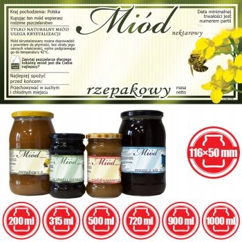 

Etykieta na miód Rzepakowy 100szt etykiety rzepak