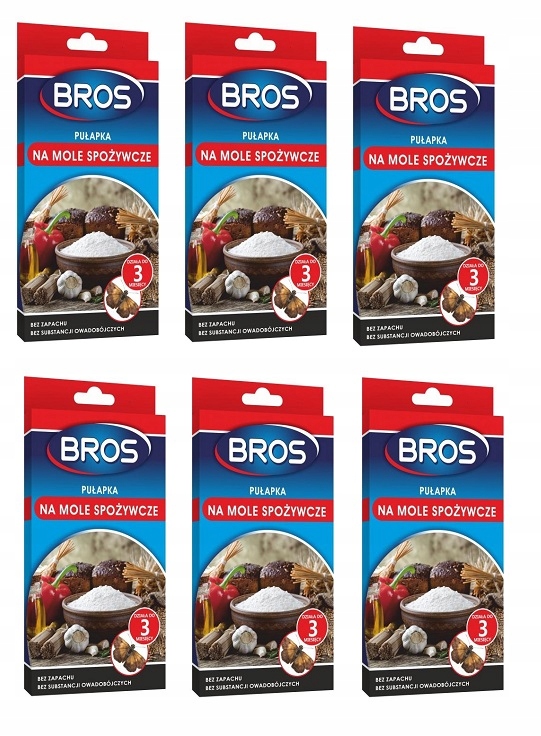

6 x Bros Pułapka Na Mole Spożywcze Lep Feromony