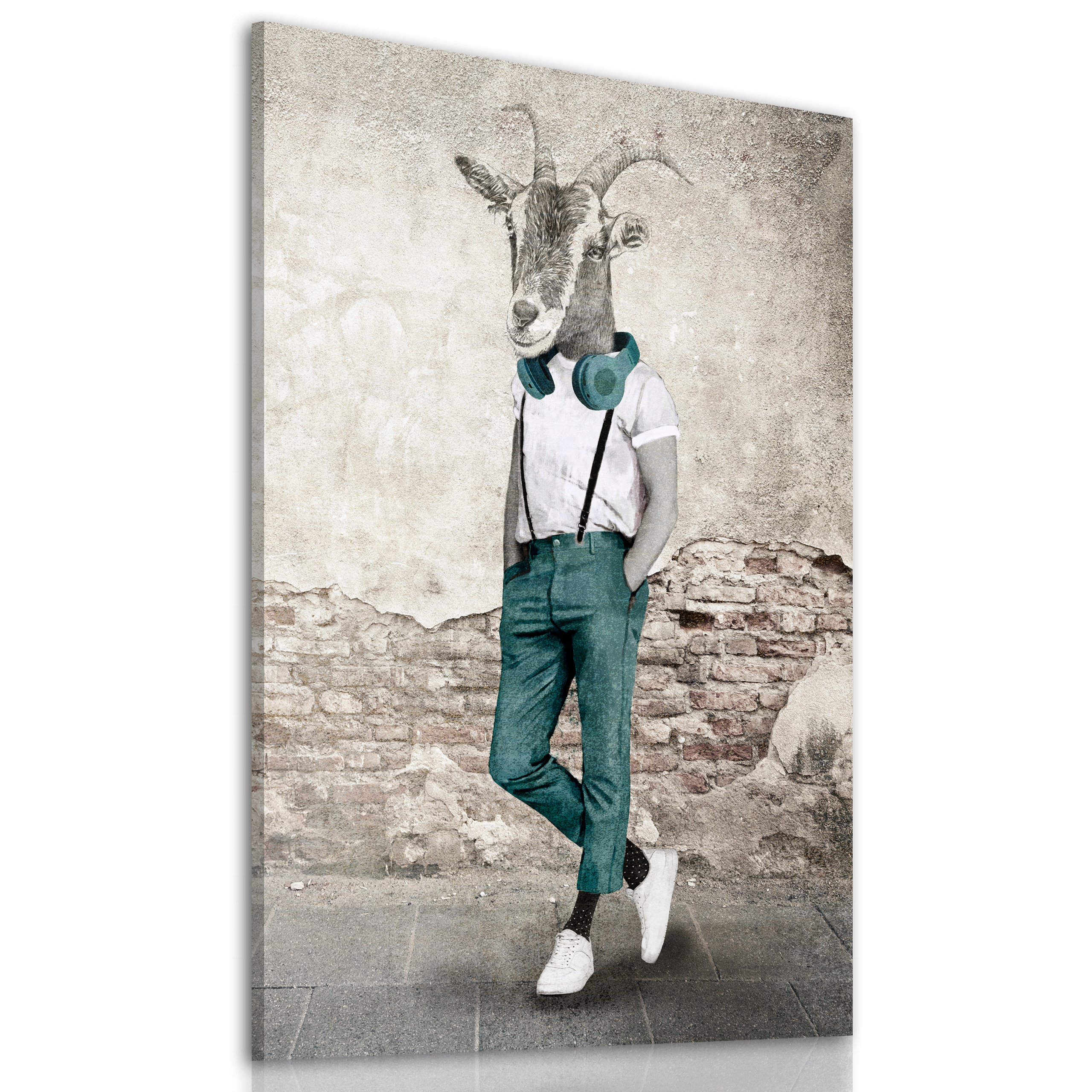 02396 Obraz na płótnie KOZIOŁ, KOZA 80x120cm