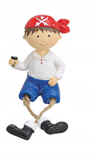 Siedząca figurka pirata z polirezynu, dekoracja W2