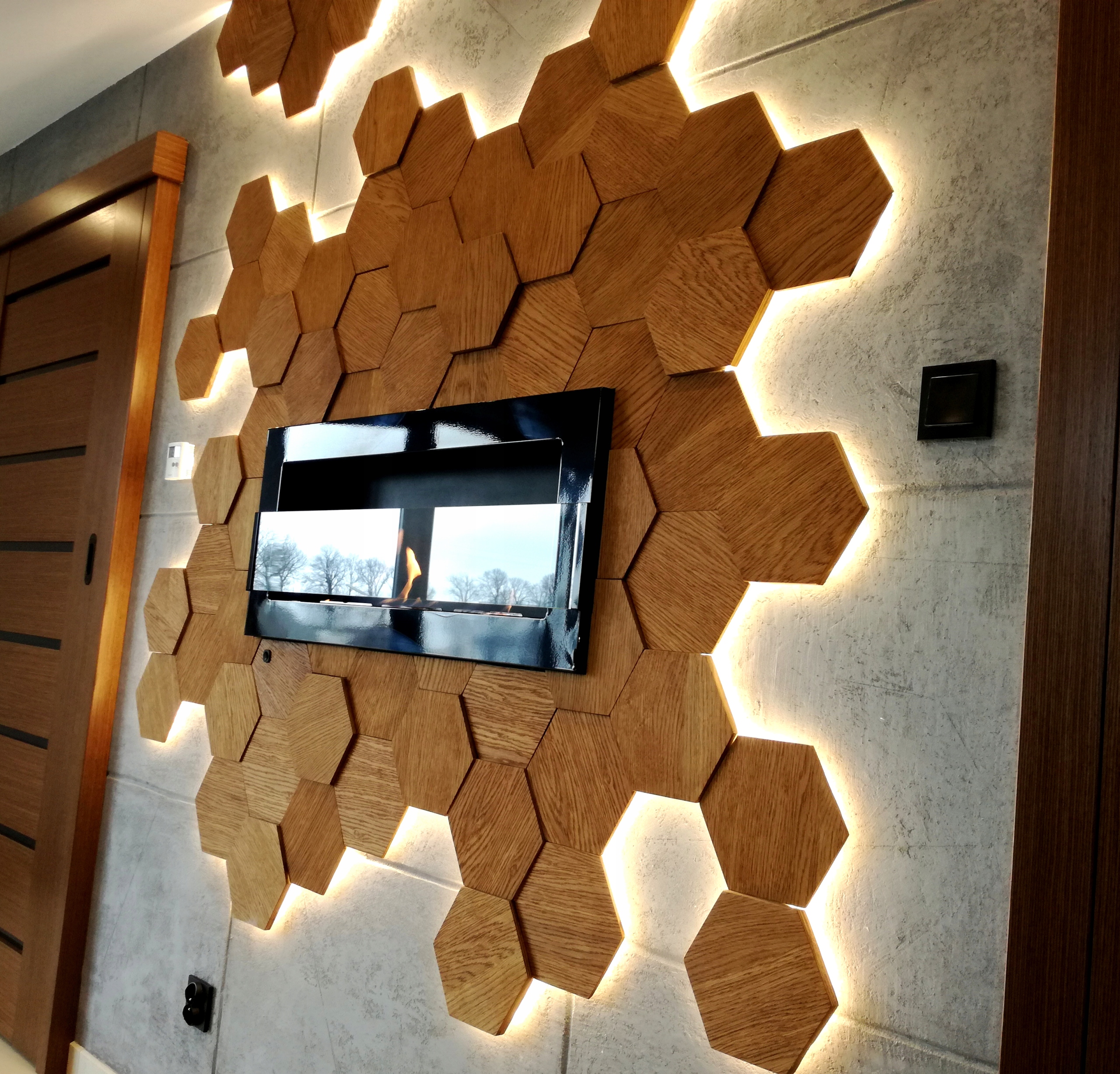 PANEL ŚCIENNY 3D HEKSAGON CZARNY TABLICA KREDOWA Struktura gładka