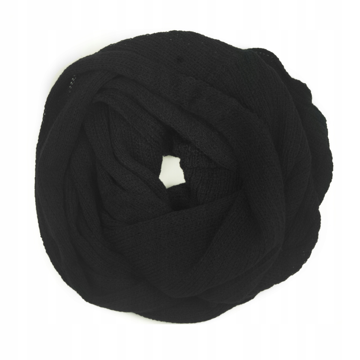 Komplet szalik KOMIN i CZAPKA na polarze CZARNY Rozmiar uniwersalny