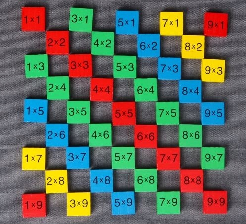 Drewniana tabliczka do nauki mnożenia 82 szt 22 cm Marka Woody