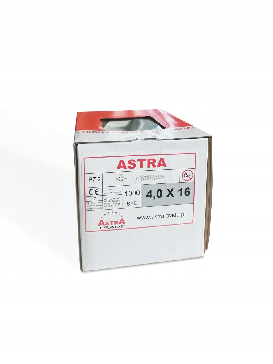 

Wkręty do drewna Astra 4,0x16 100 sztuk