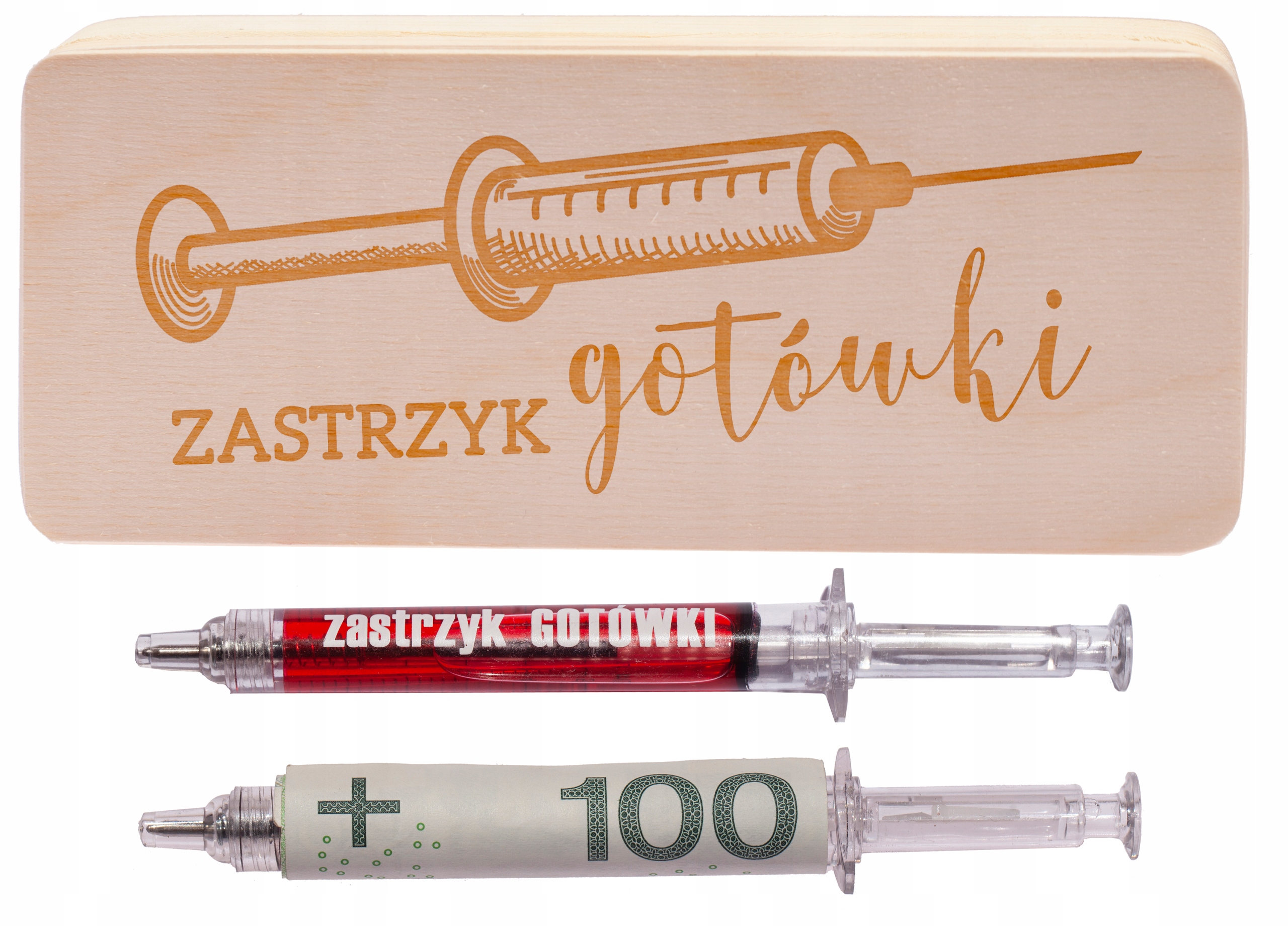 

Pudełko pieniądze Zastrzyk Gotówki Długopis G27