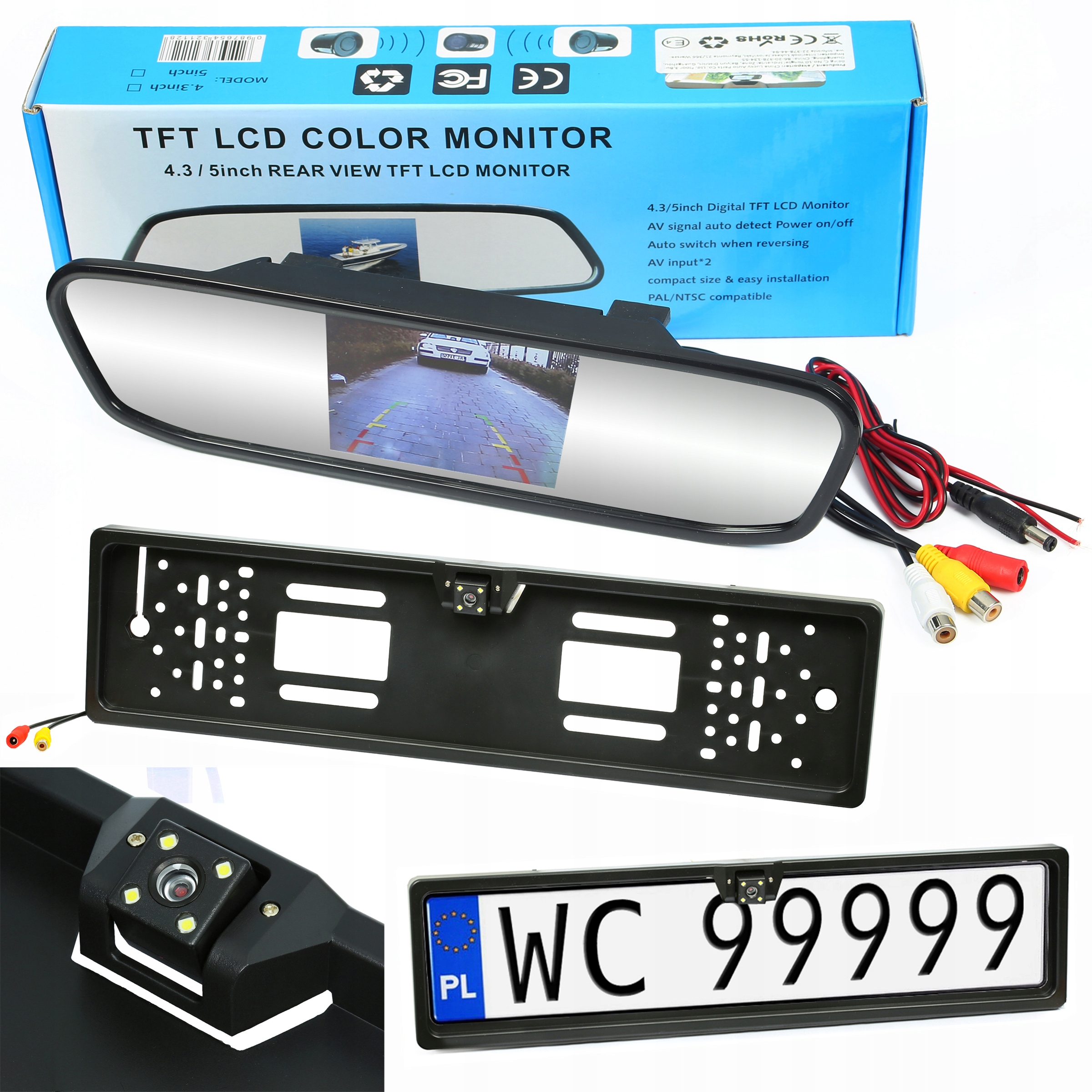 

Kamera Cofania W Ramce Led Monitor LCD W Lusterku