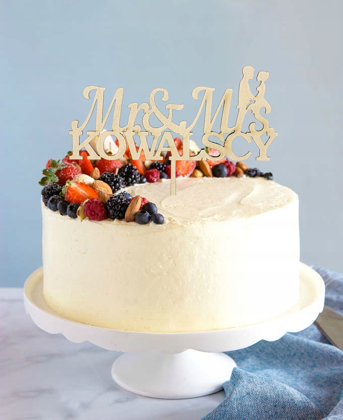 PERSONALIZOWANY TOPPER NA TORT WESELE PAN PANI Typ toppery