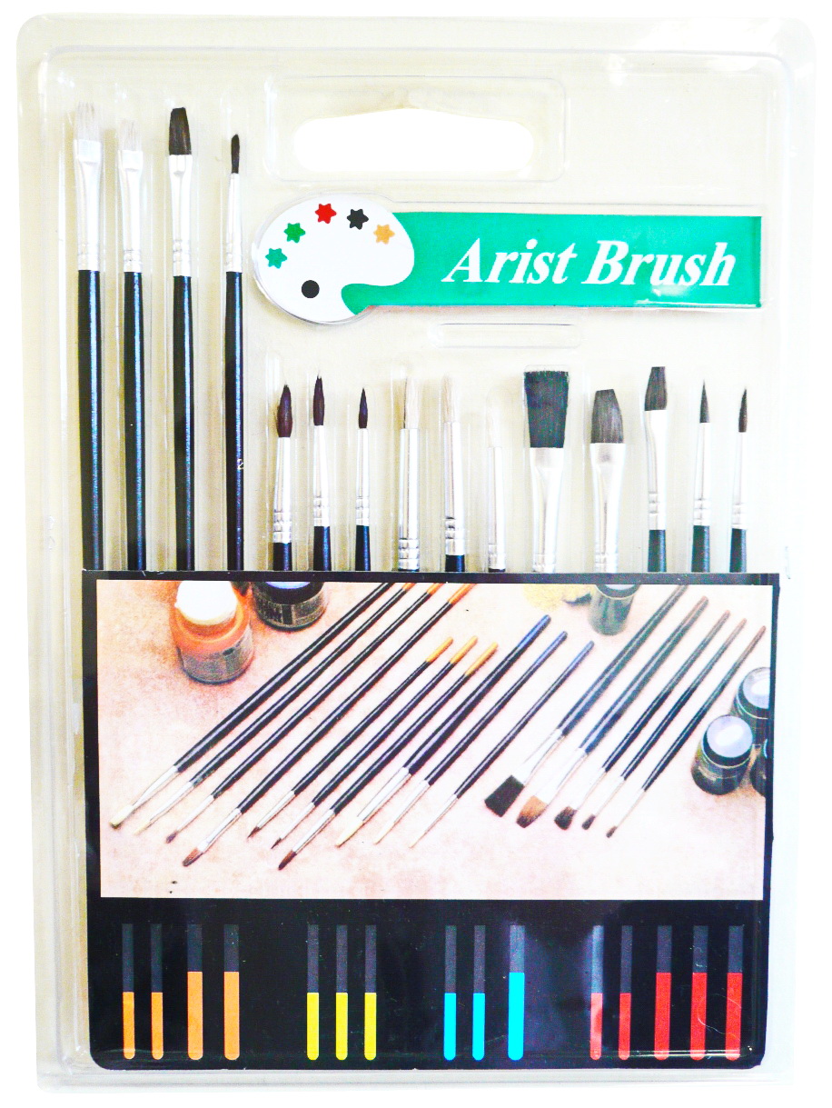 NATURALNE WŁOSIE ZESTAW PĘDZLI 15szt ARTIST PĘDZLE