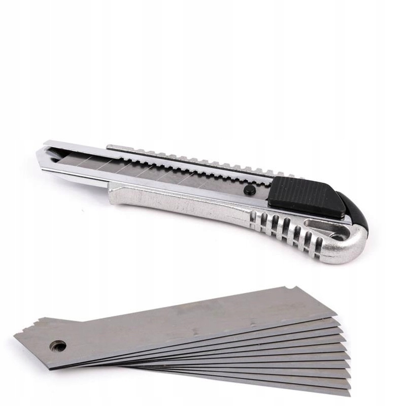 

Nóż Do Tapet Metalowy Nożyk 18MM 11 Ostrzy Tapet