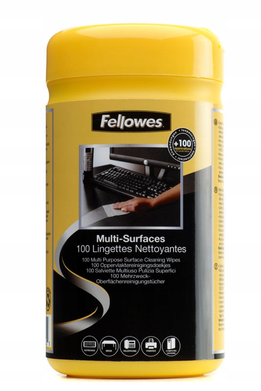 

Ściereczki nasączone do obudów Fellowes tuba 100sz
