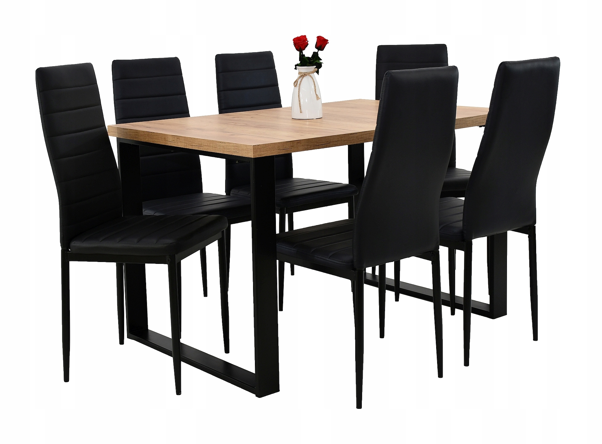 6 krzeseł do kuchni i stół z odpornym blatem