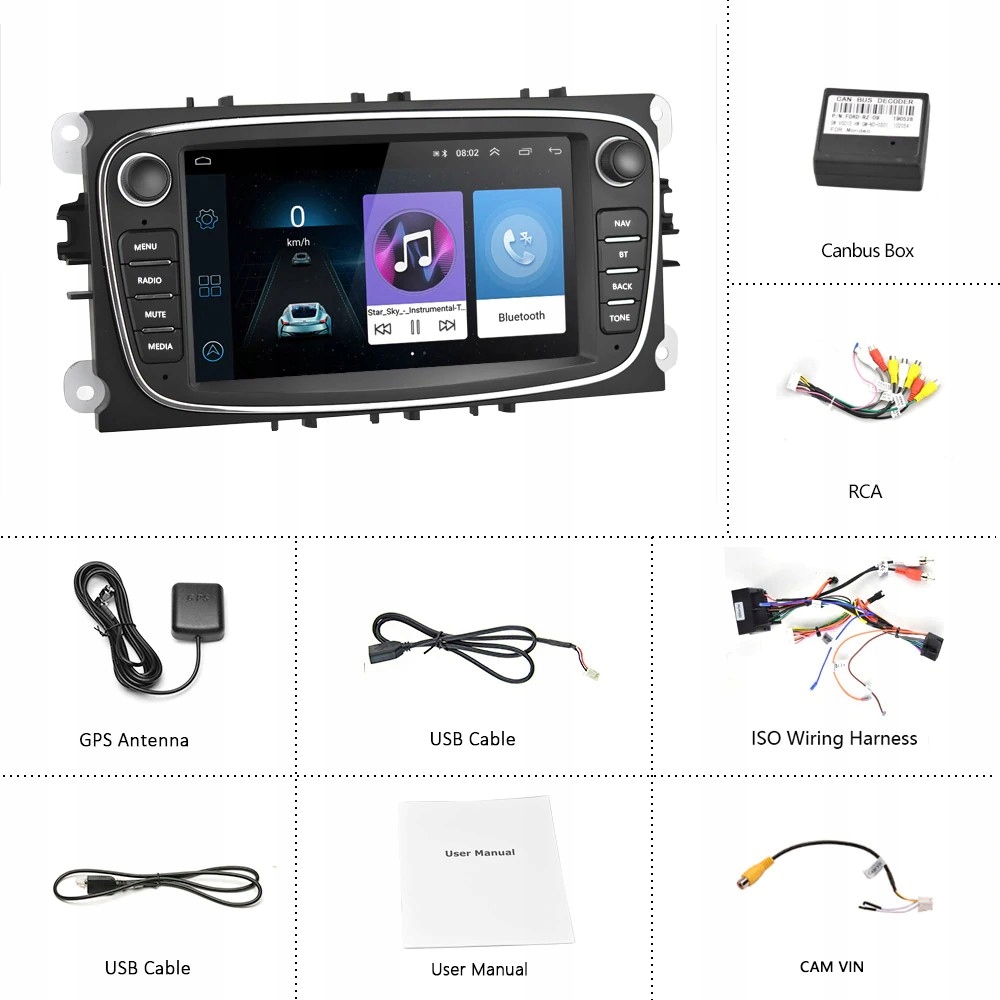 Radio Android GPS FORD Mondeo Focus Kuga PL Pilot w zestawie nie